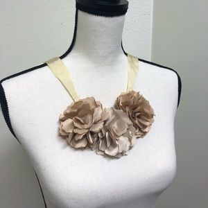 Cream and Blush Silk Flower Necklace
